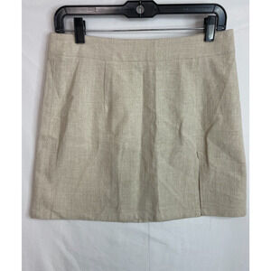 Lioness Ivory Linen Cotton Blend Mini Skirt Minimalist City Chic Vacation Wear M
